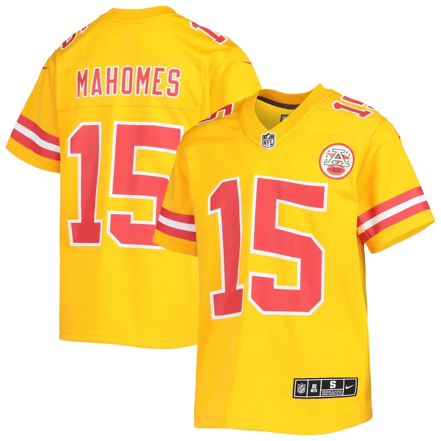 Men's Patrick Mahomes Kansas City Chiefs Inverted Team Game Jersey - Gold -