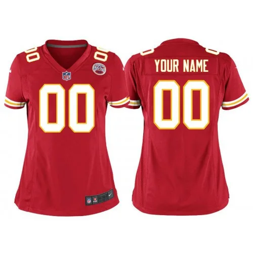 Custom Chiefs Jersey for Woman Kansas City Chiefs #00 Custom Home Game Jersey - Red -