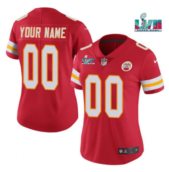 Custom Chiefs Jersey for Woman Kansas City Chiefs Customized Red Super Bowl LVII Limited Stitched Jersey -