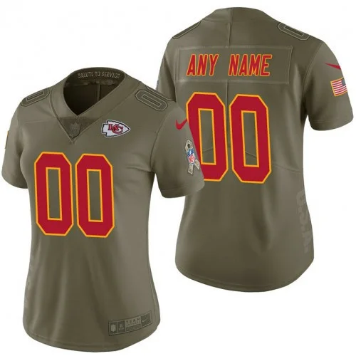 Custom Chiefs Jersey for Woman Kansas City Chiefs Olive 2017 Salute to Service Limited Customized Jersey -