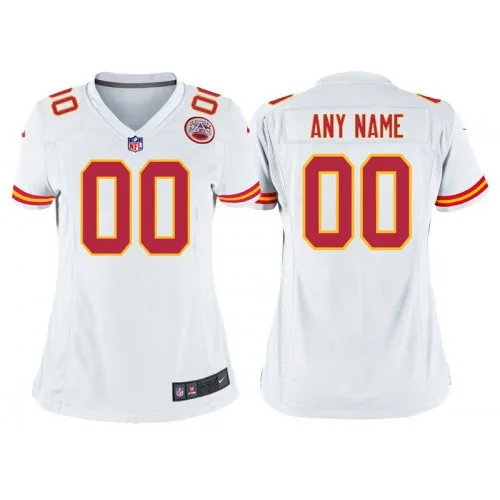 Custom Chiefs Jersey for Woman Kansas City Chiefs White Game Customized Jersey -