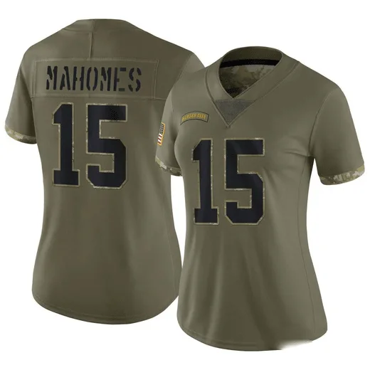 Woman's Patrick Mahomes Kansas City Chiefs 2022 Salute To Service Jersey - Limited Olive -
