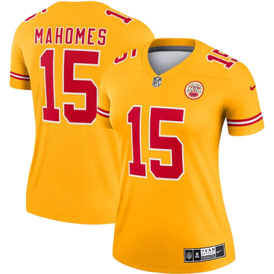 Woman's Patrick Mahomes Kansas City Chiefs Inverted Team Game Jersey - Gold -