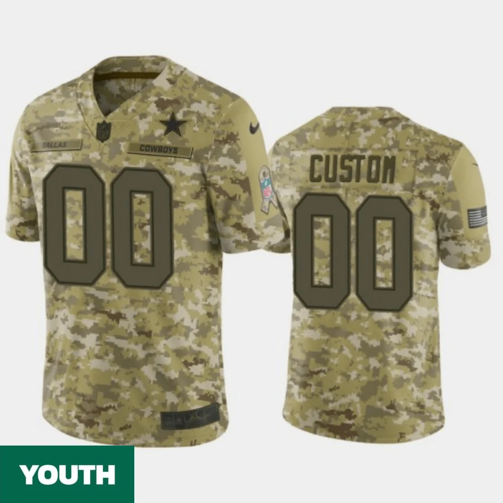 Custom Chiefs Jersey for Youth Custom Kansas City Chiefs #00 2018 Salute to Service Limited Camo Jersey -