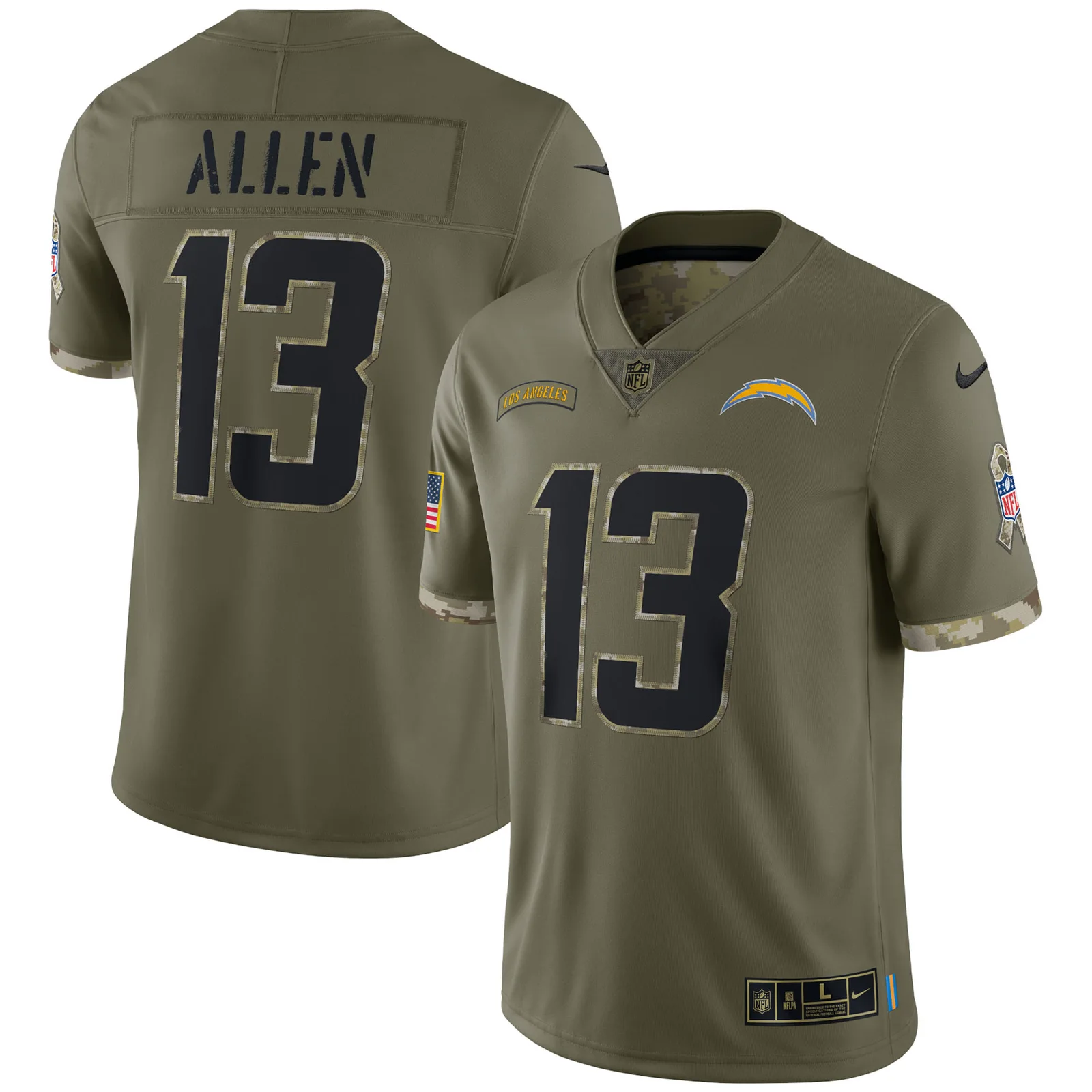 Men's Keenan Allen Los Angeles Chargers 2022 Salute To Service Limited Jersey - Olive -