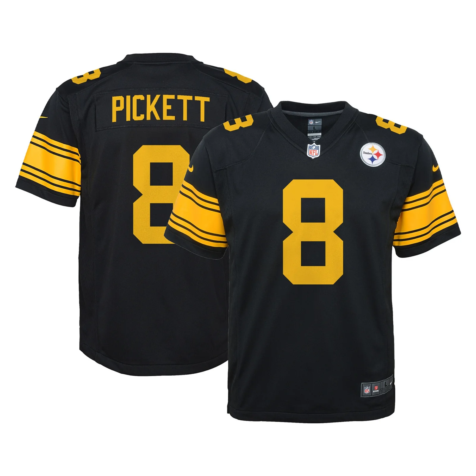Kenny Pickett Pittsburgh Steelers Youth Alternate Game Jersey - Black -