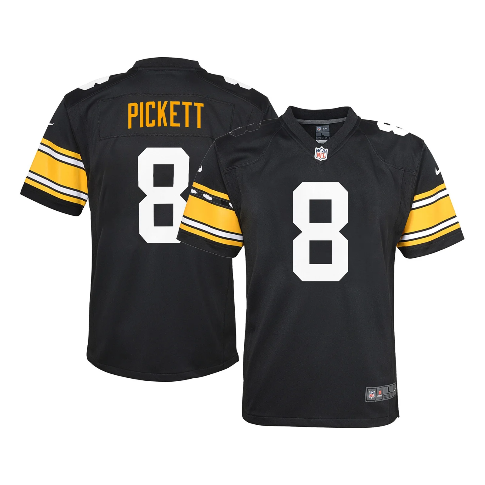 Kenny Pickett Pittsburgh Steelers Youth Team Game Jersey - Black -