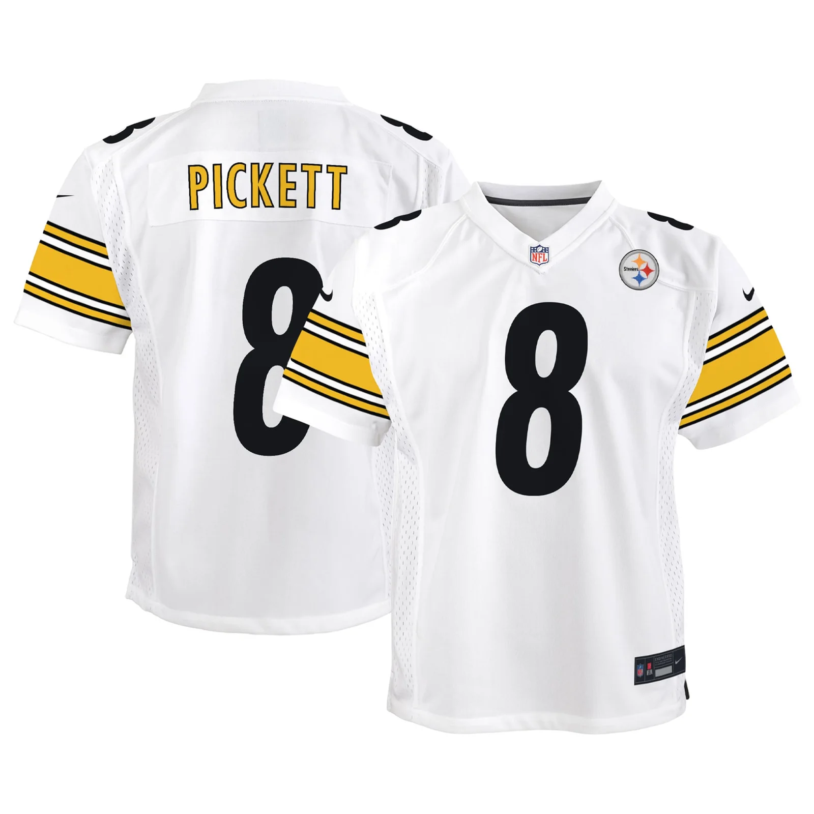 Kenny Pickett Pittsburgh Steelers Youth Team Game Jersey - White -