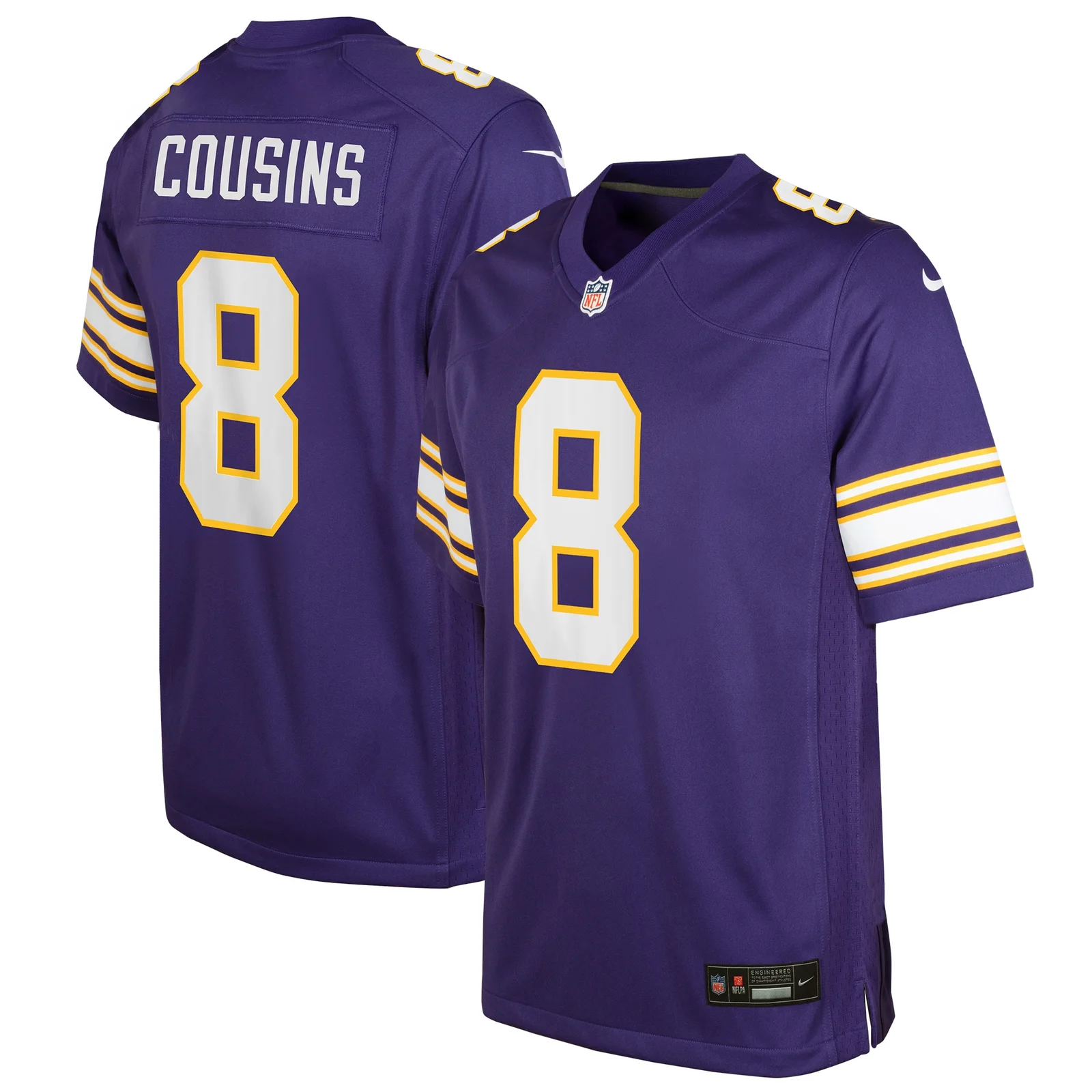 Kirk Cousins Minnesota Vikings Youth Classic Player Game Jersey - Purple -