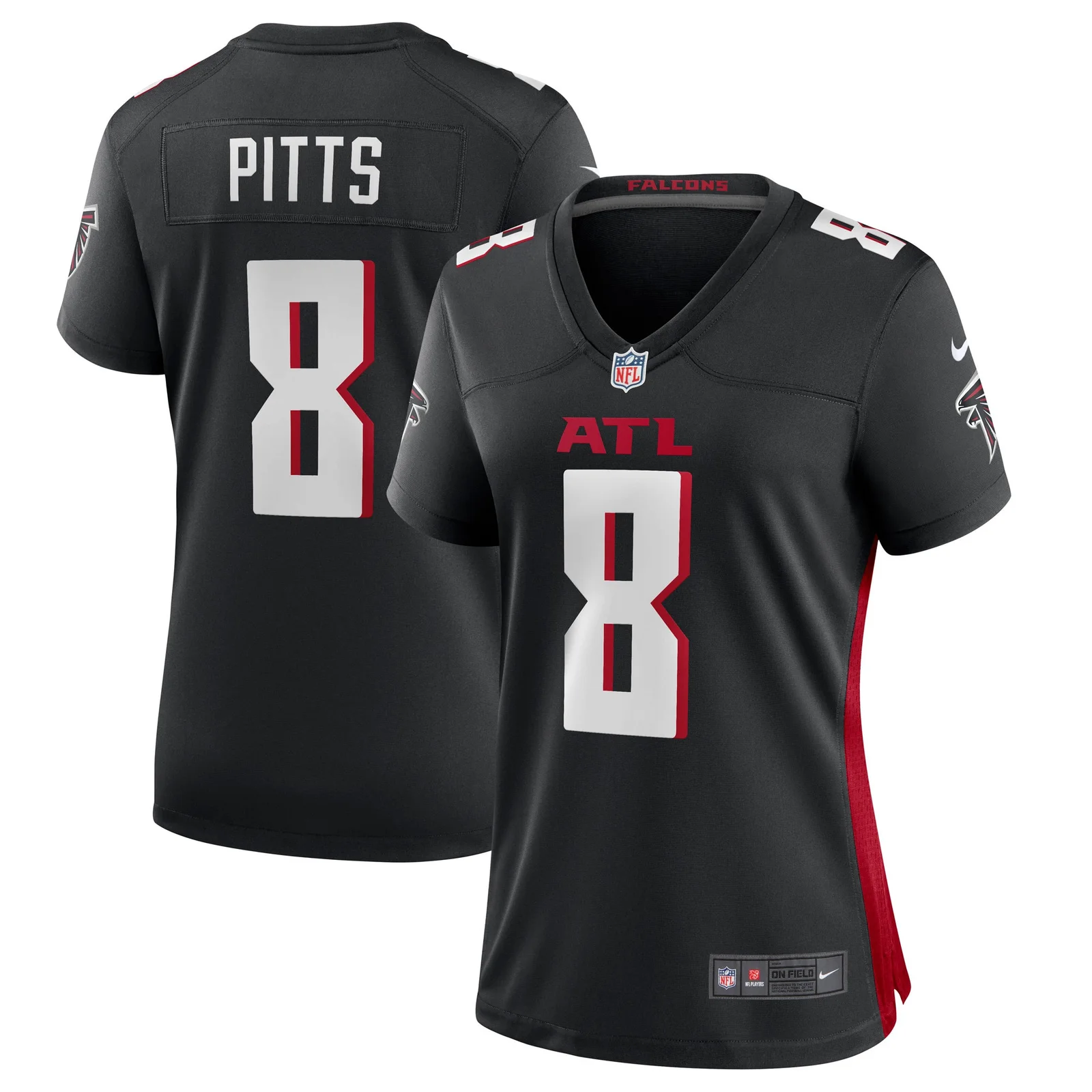 Kyle Pitts Atlanta Falcons Woman's 2021 NFL Draft First Round Pick Player Game Jersey - Black -