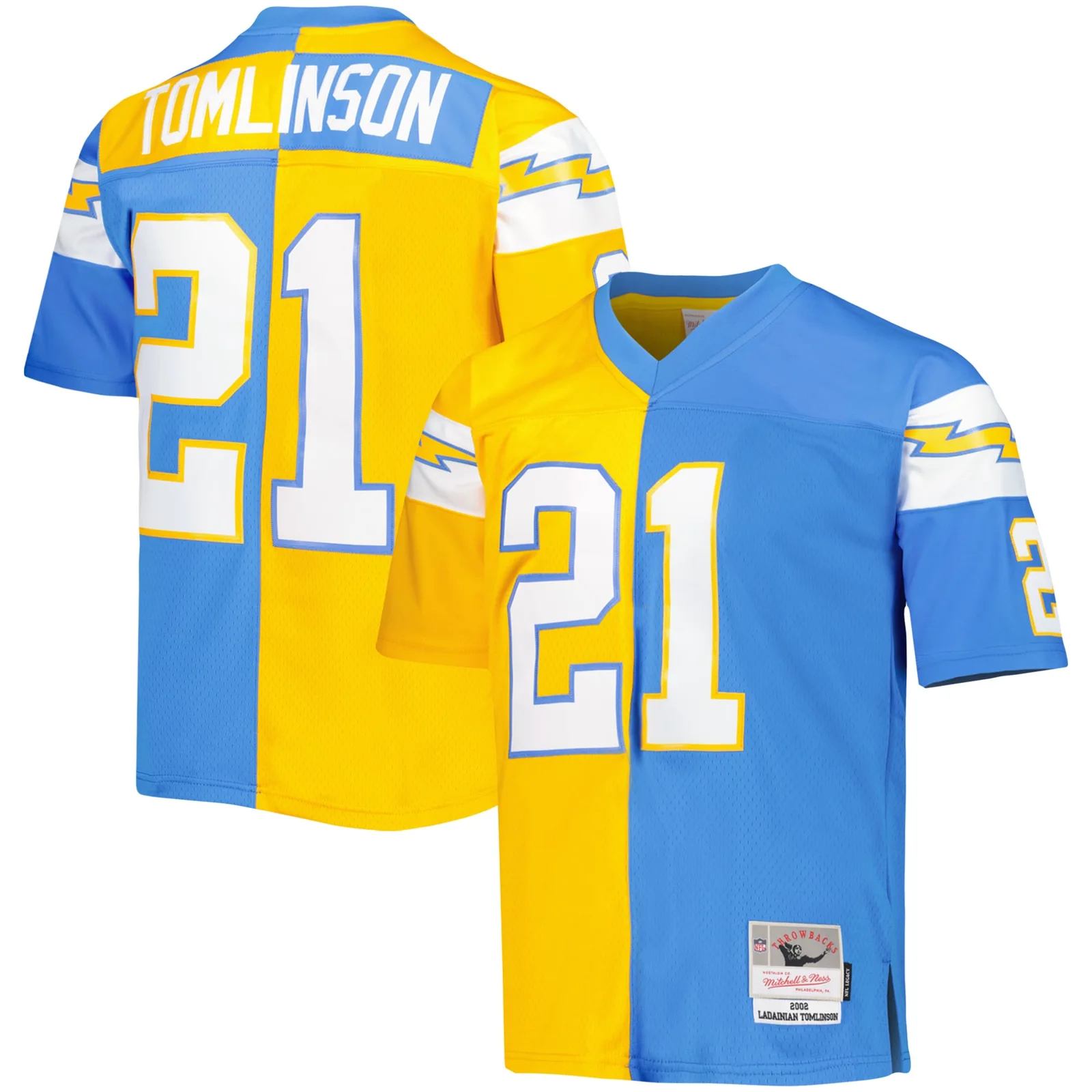Men's LaDainian Tomlinson Los Angeles Chargers Mitchell &amp; Ness 2002 Split Legacy  Jersey - Powder Blue/Gold