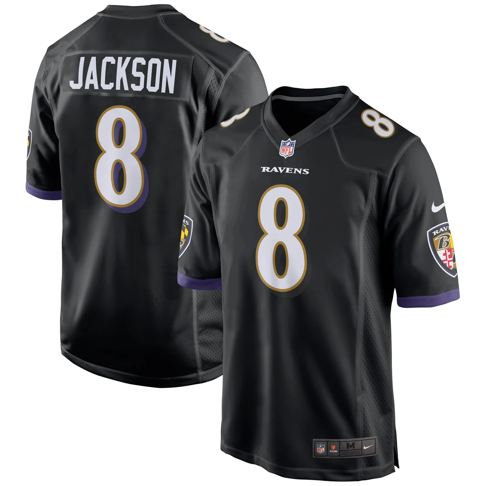 Men'sLamar Jackson Baltimore Ravens Game Jersey - Black -