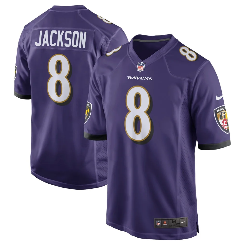 Men'sLamar Jackson Baltimore Ravens Game Player Jersey - Purple -
