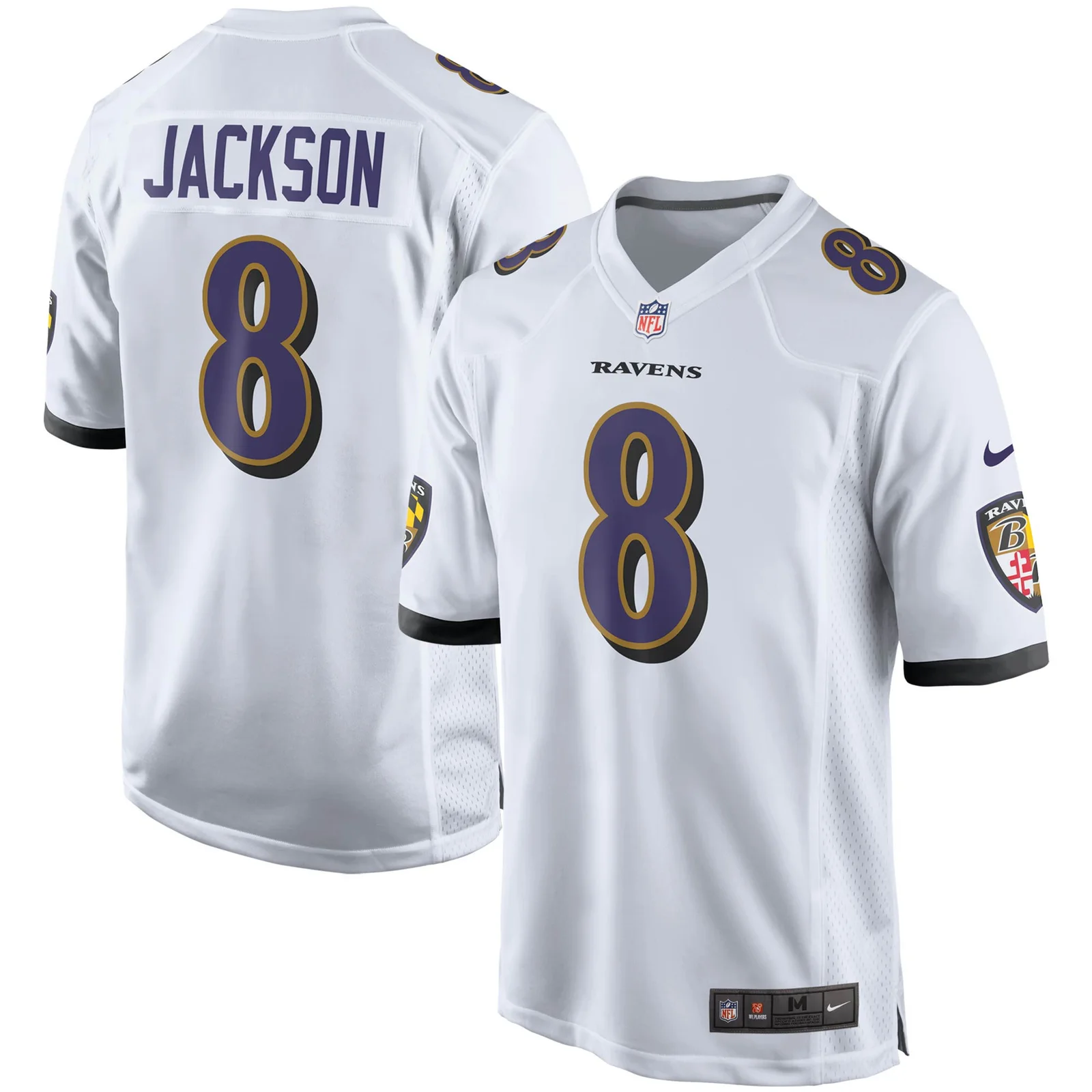 Men'sLamar Jackson Baltimore Ravens Player Game Jersey - White -