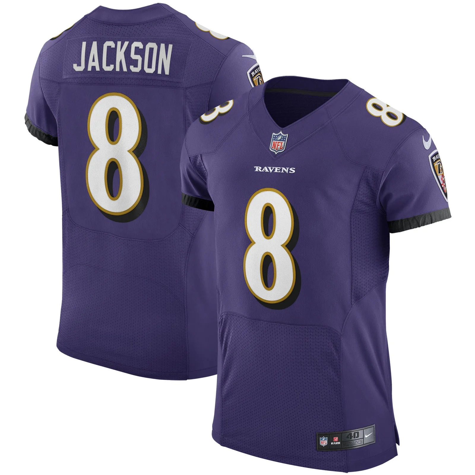 Men'sLamar Jackson Baltimore Ravens Vapor Elite Player Jersey - Purple -
