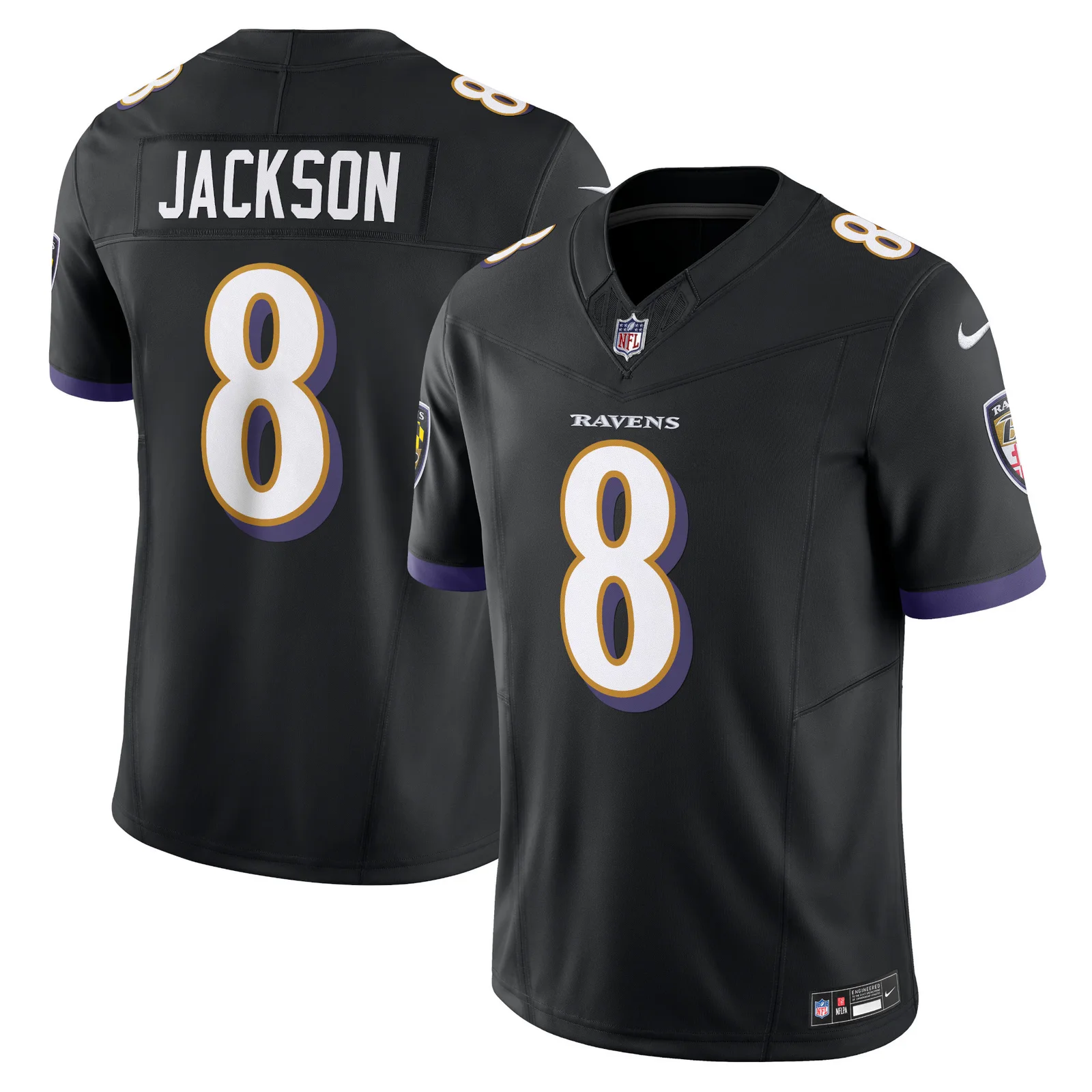 Men'sLamar Jackson Baltimore Ravens Vapor F.U.S.E. Limited Jersey - Black -