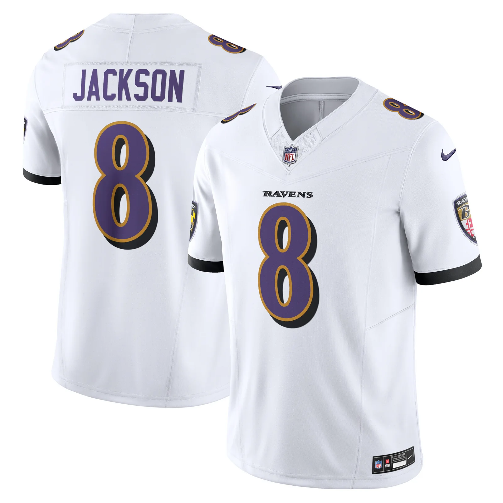 Men'sLamar Jackson Baltimore Ravens Vapor F.U.S.E. Limited Jersey - White -