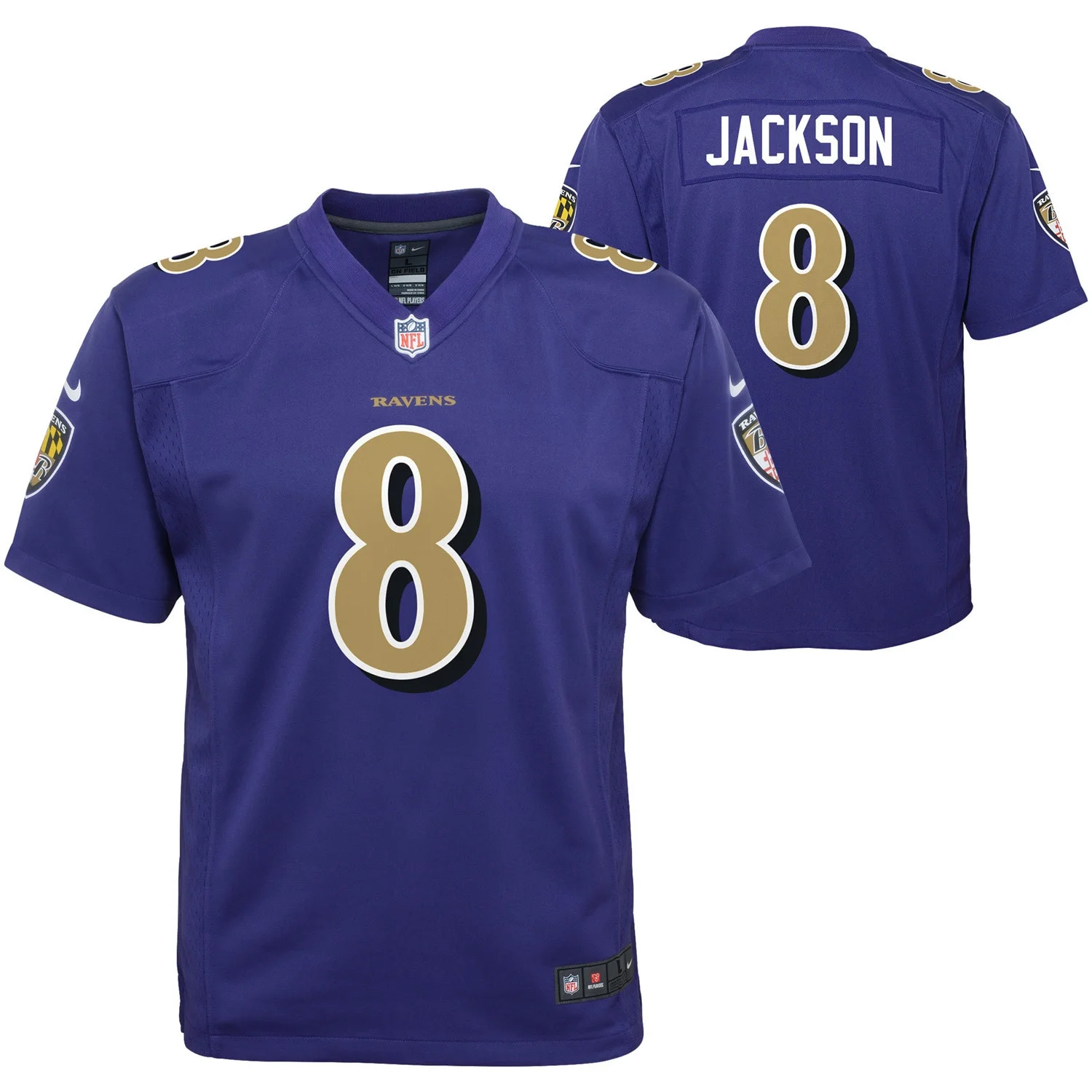 Lamar Jackson Baltimore Ravens Youth Color Rush Player Game Jersey - Purple -