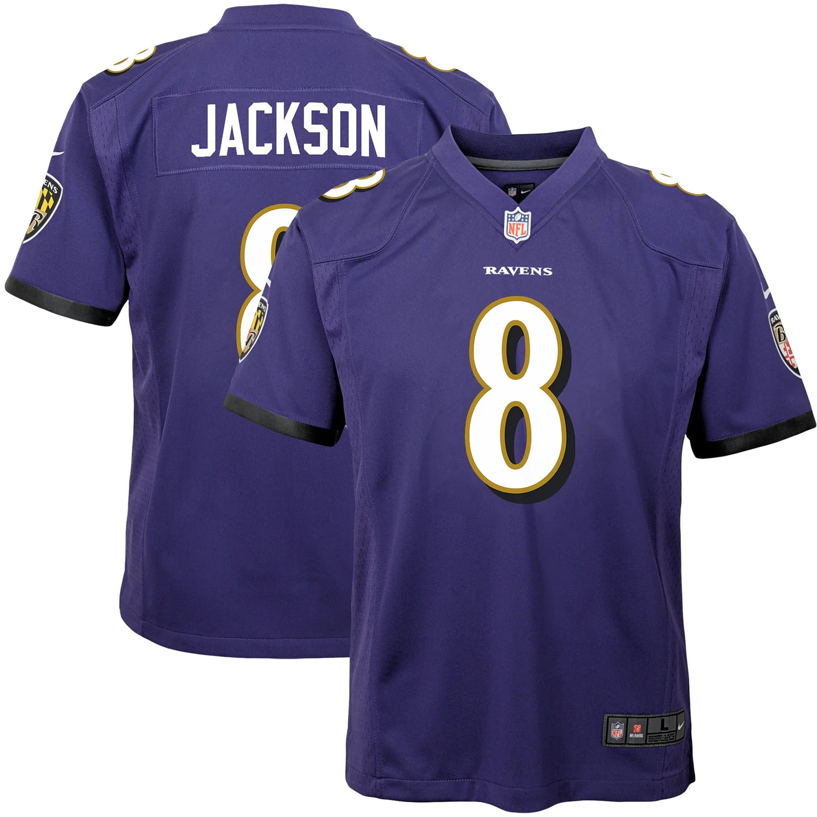 Lamar Jackson Baltimore Ravens Youth Game Jersey - Purple -