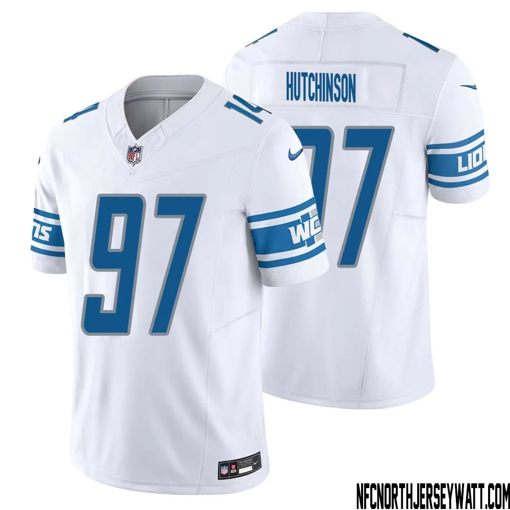 Aidan Hutchinson No 97 Men White Detroit Lions Vapor F.U.S.E. Limited Jersey