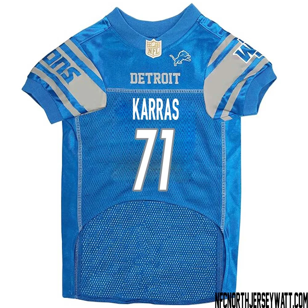 Alex Karras No 71 Blue Detroit Lions Dog Jersey 1