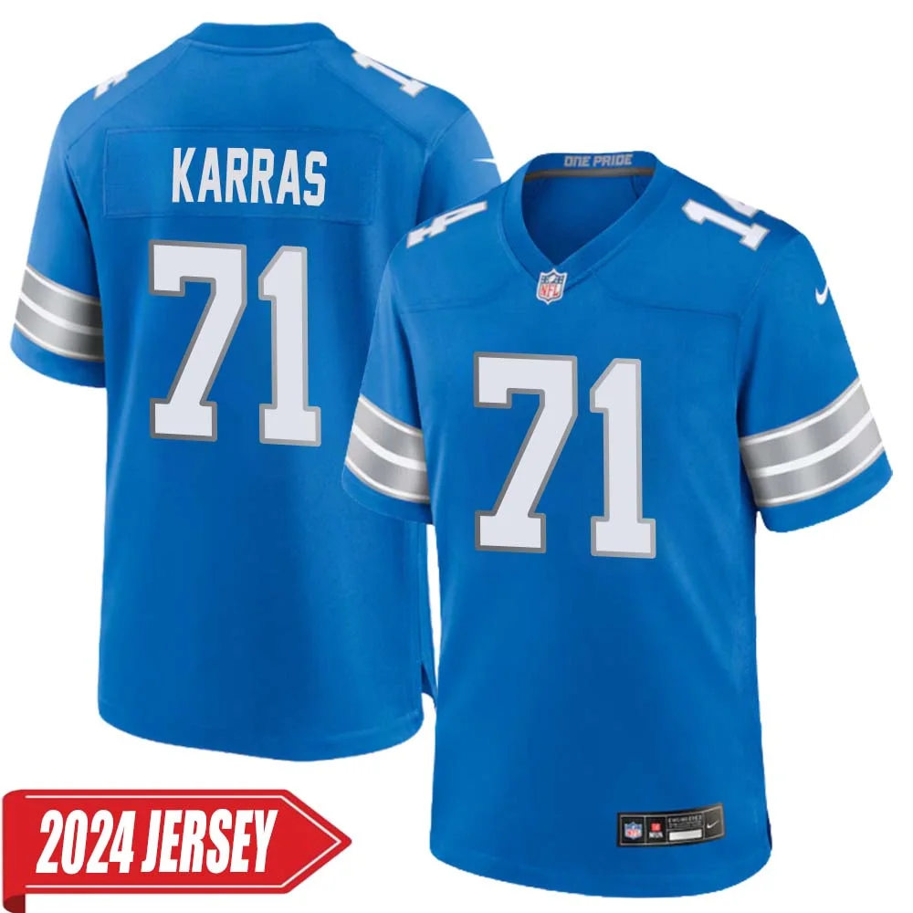 Alex Karras No 71 Men s Detroit Lions Home Game 2024 Jersey Blue