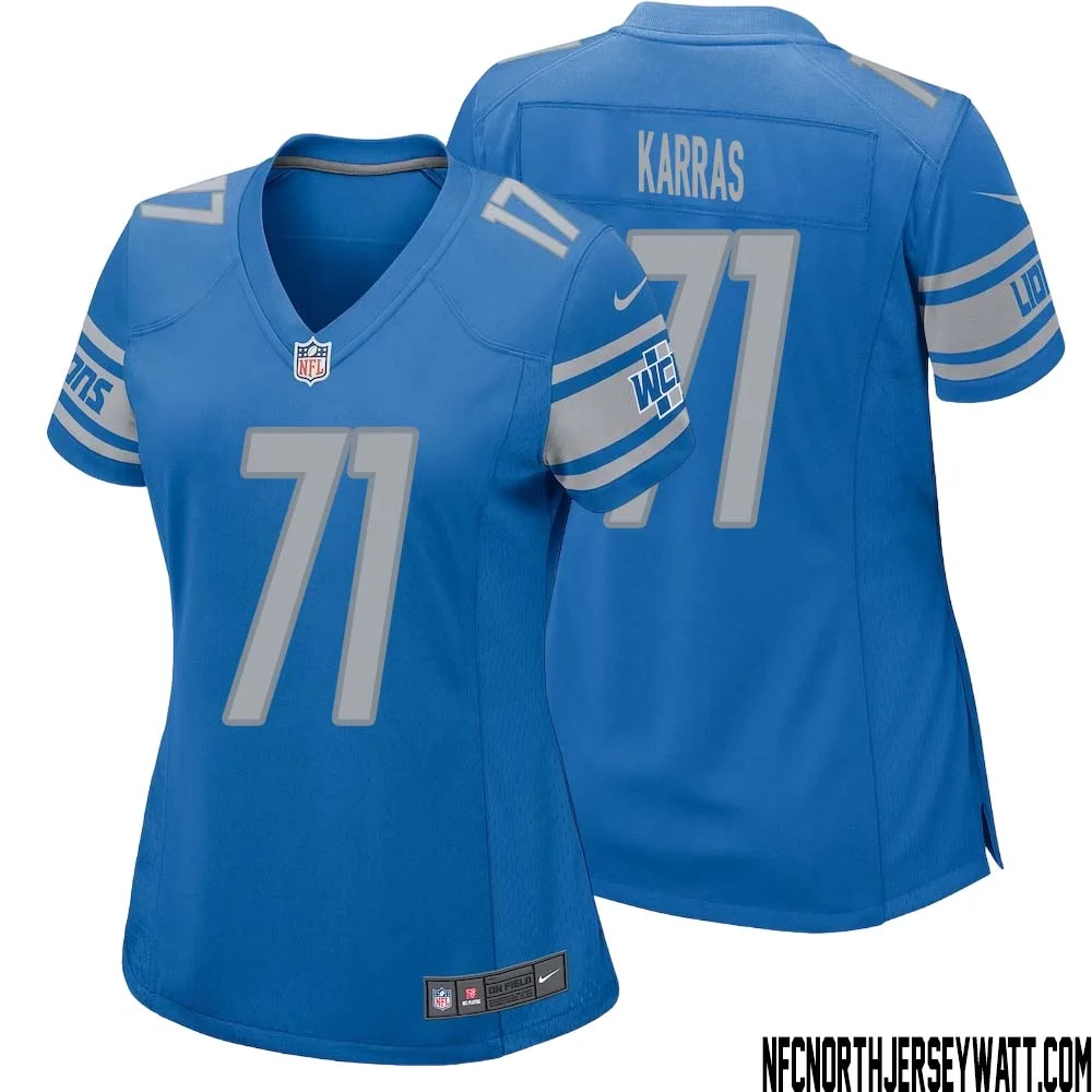 Alex Karras No 71 Women Blue Detroit Lions Player Home Game Jersey 1
