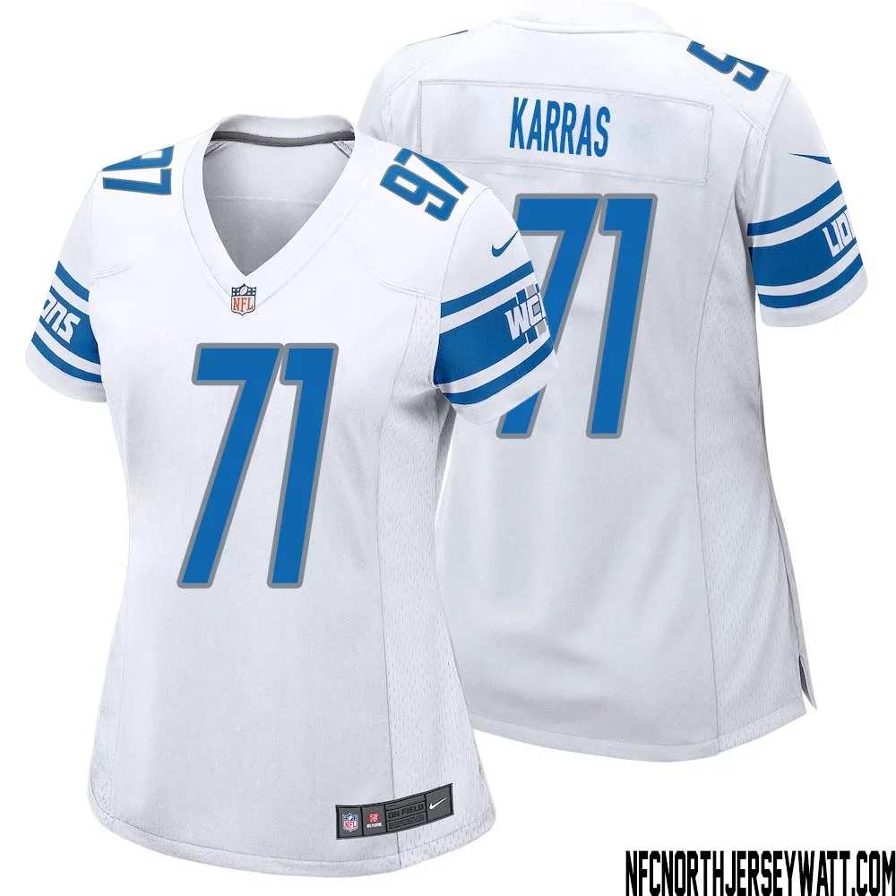 Alex Karras No 71 Women White Detroit Lions Player Away Game Jersey
