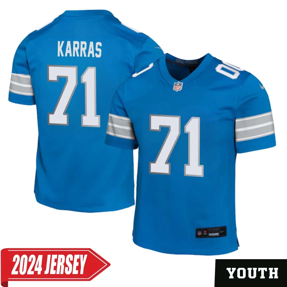 Alex Karras No 71 Youth s Detroit Lions Home Game 2024 Jersey Blue