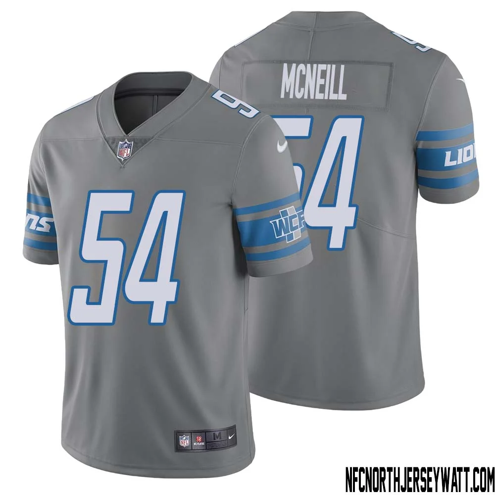 Alim McNeill No 54 Men Steel Detroit Lions Vapor Untouchable Color Rush Limited Player Jersey 1