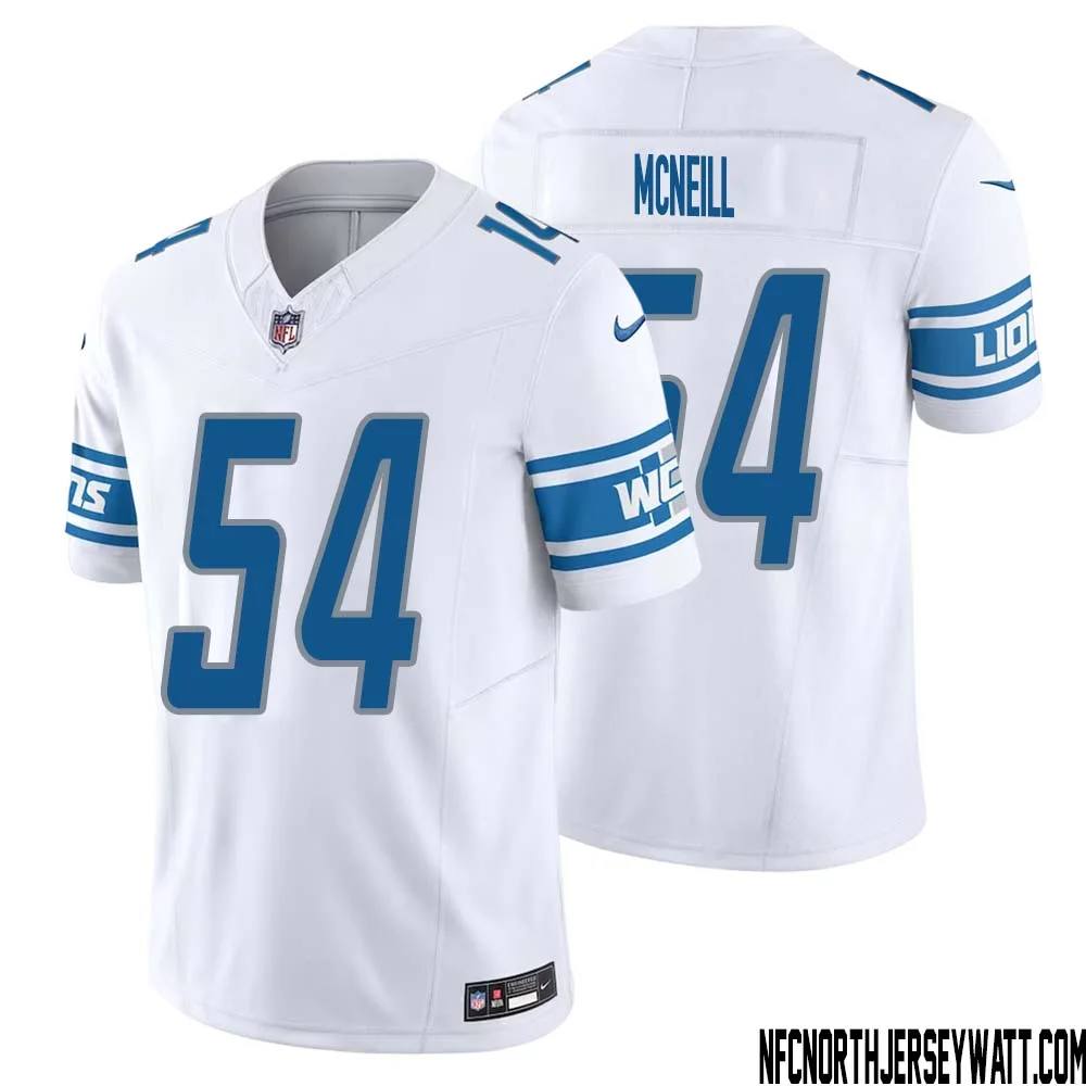 Alim McNeill No 54 Men White Detroit Lions Vapor F.U.S.E. Limited Jersey 1
