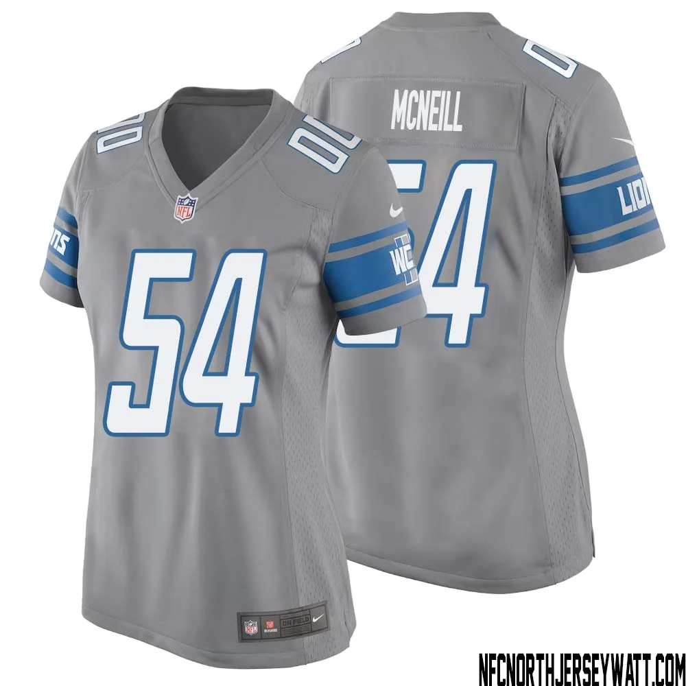 Alim McNeill No 54 Women Gray Detroit Lions Player Alternate Game Jersey