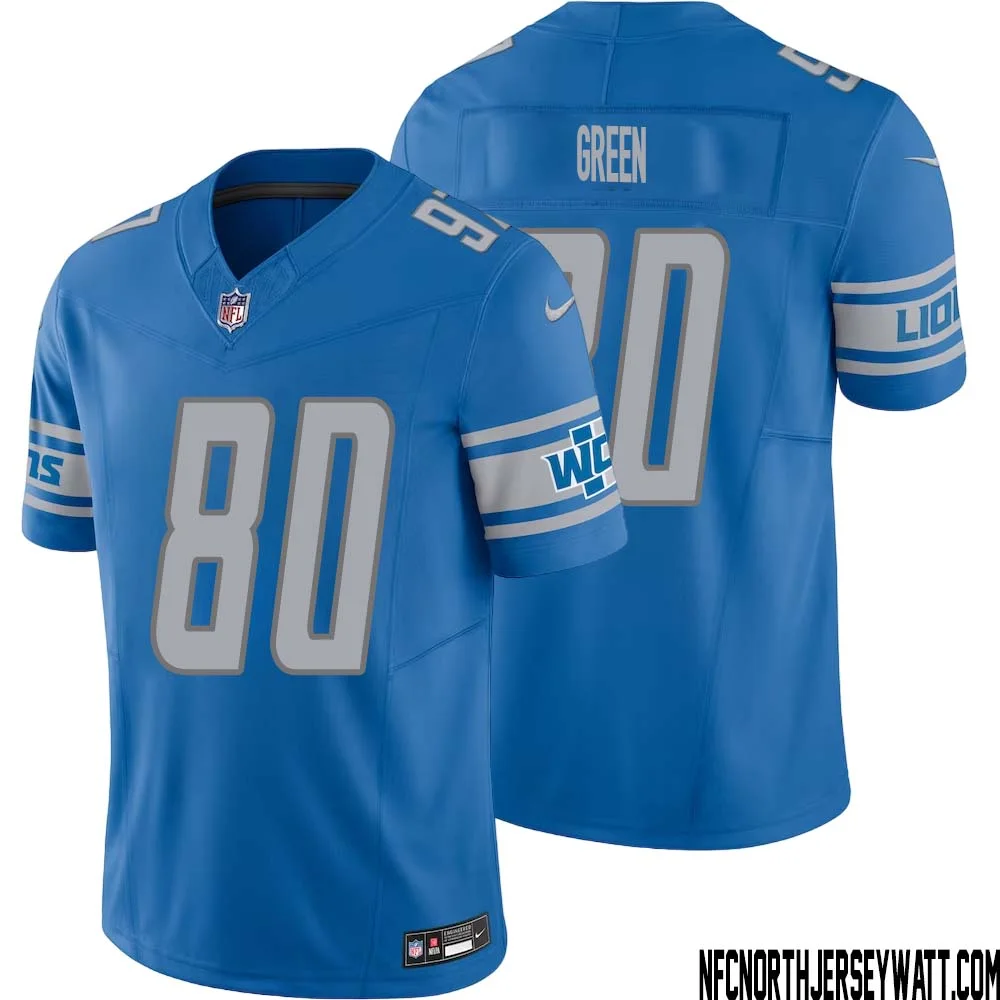 Antoine Green No 80 Men Blue Detroit Lions Vapor F.U.S.E. Limited Jersey 1
