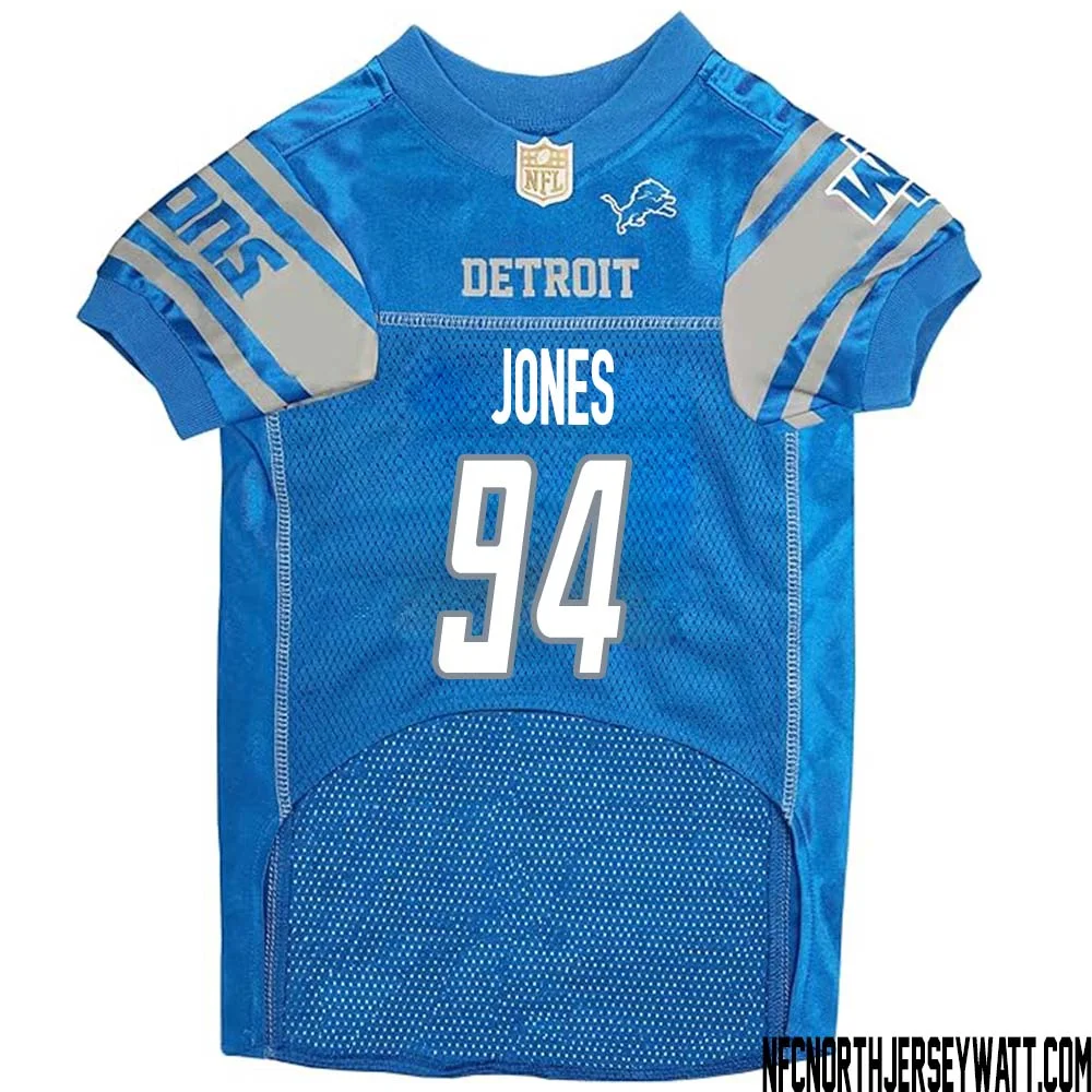 Benito Jones No 94 Blue Detroit Lions Dog Jersey