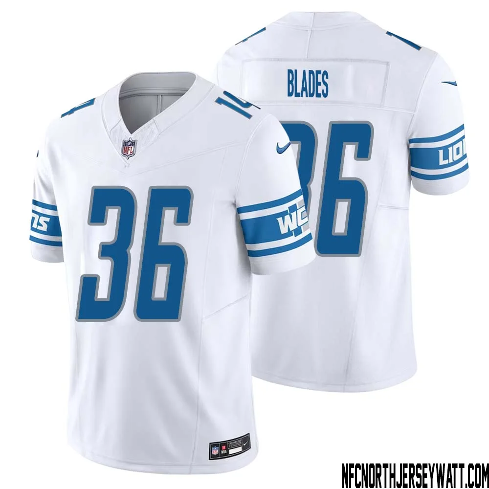 Bennie Blades No 36 Men White Detroit Lions Vapor F.U.S.E. Limited Jersey 1