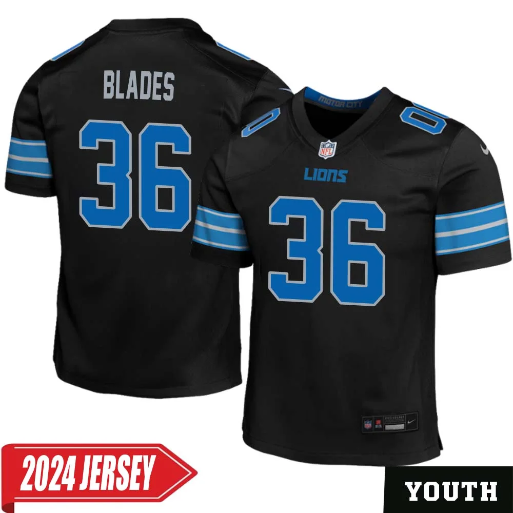 Bennie Blades No 36 Youth s Detroit Lions 2nd Alternate Vapor F.U.S.E. Limited 2024 Jersey Black