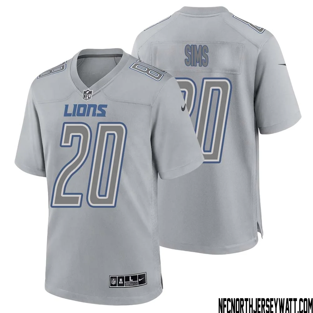 Billy Sims No 20 Men Gray Detroit Lions Atmosphere Fashion Game Jersey