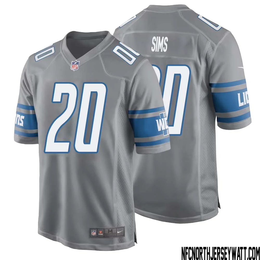 Billy Sims No 20 Men Gray Detroit Lions Player Alternate Game Jersey 1