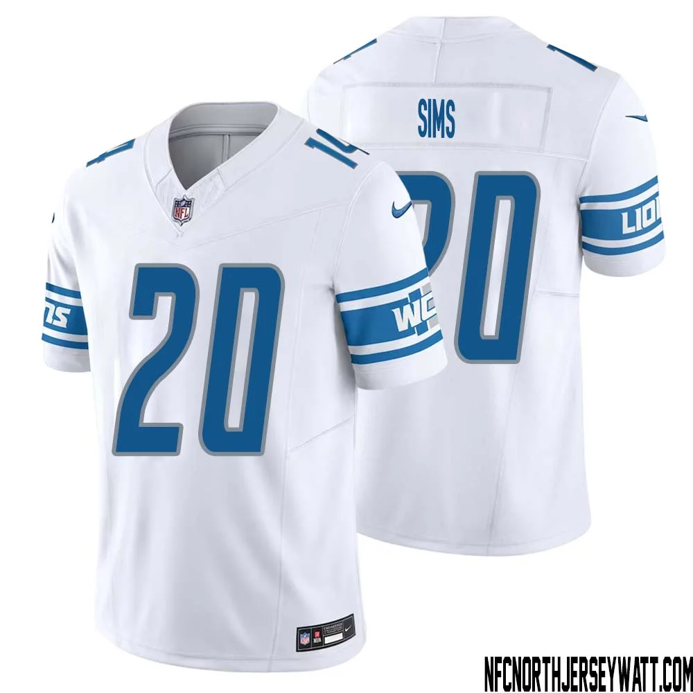 Billy Sims No 20 Men White Detroit Lions Vapor F.U.S.E. Limited Jersey 1