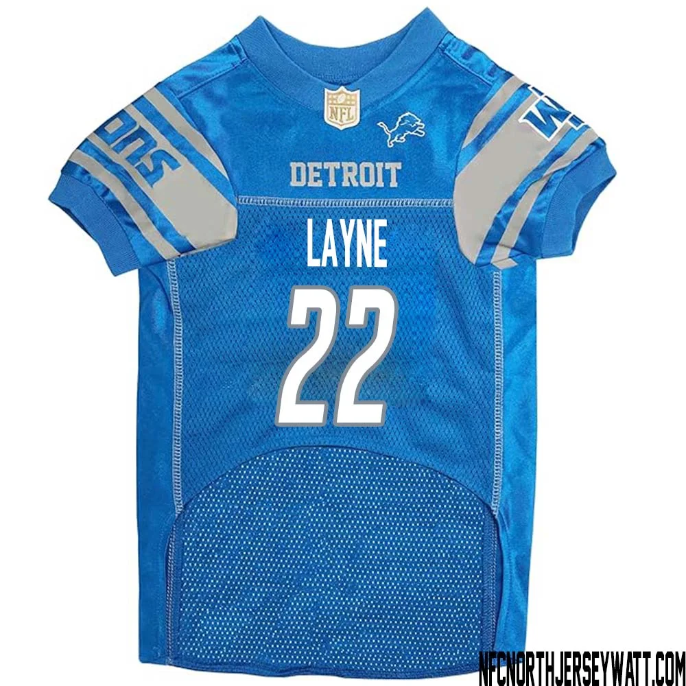 Bobby Layne No 22 Blue Detroit Lions Dog Jersey 1