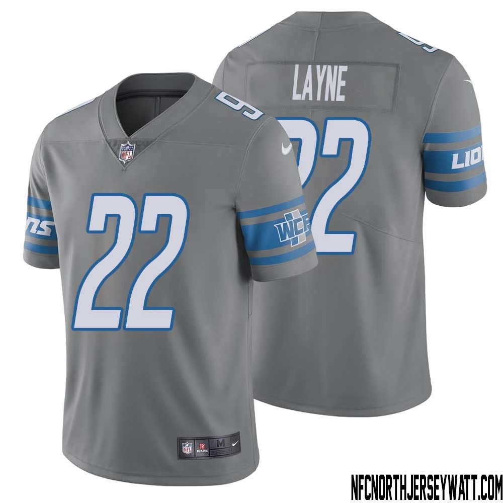 Bobby Layne No 22 Men Steel Detroit Lions Vapor Untouchable Color Rush Limited Player Jersey 1