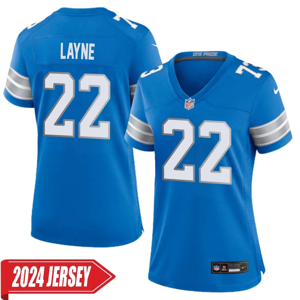 Bobby Layne No 22 Woman s Detroit Lions Home Game 2024 Jersey Blue