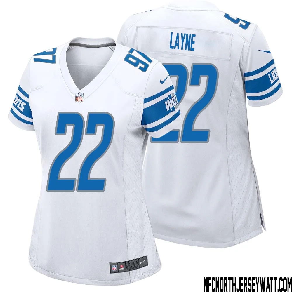 Bobby Layne No 22 Women White Detroit Lions Player Away Game Jersey 1