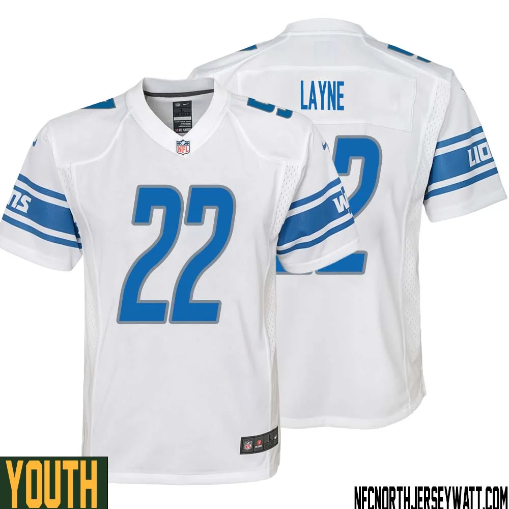 Bobby Layne No 22 Youth White Detroit Lions Player Away Game Jersey 1