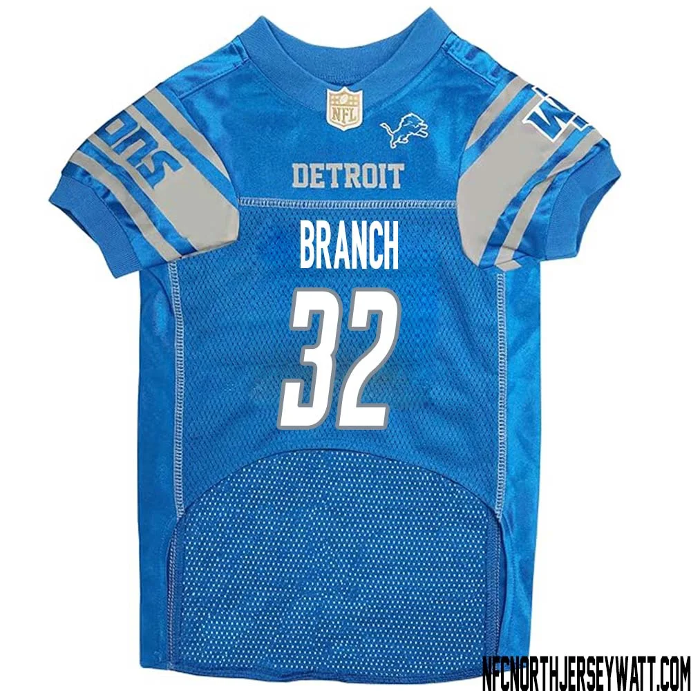 Brian Branch No 32 Blue Detroit Lions Dog Jersey