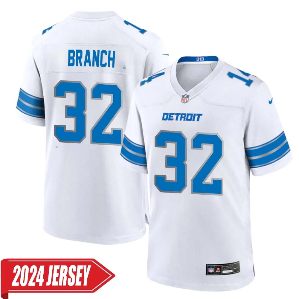 Brian Branch No 32 Men s Detroit Lions Away Game 2024 Jersey White