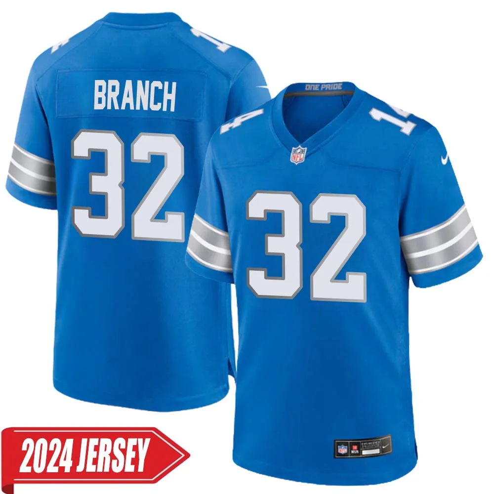 Brian Branch No 32 Men s Detroit Lions Home Game 2024 Jersey Blue