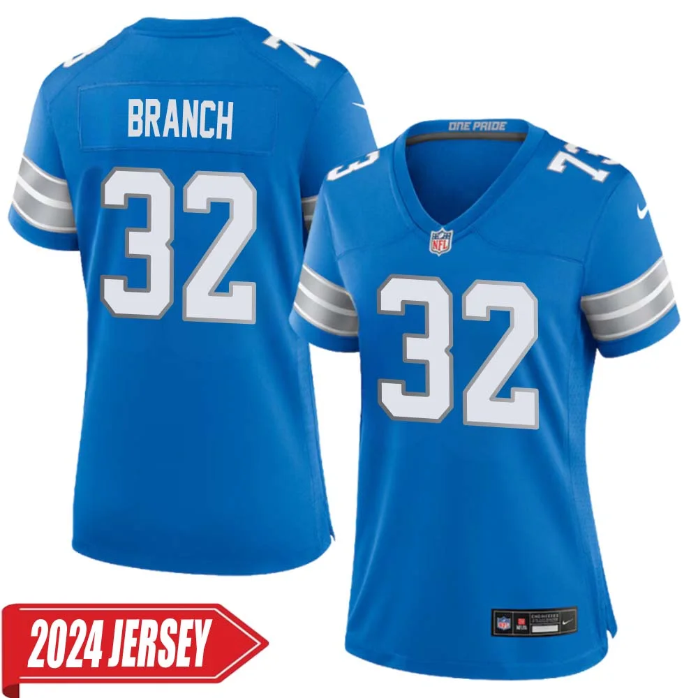 Brian Branch No 32 Woman s Detroit Lions Home Game 2024 Jersey Blue