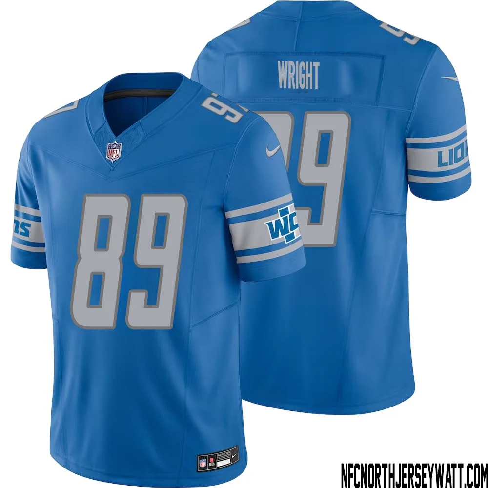 Brock Wright No 89 Men Blue Detroit Lions Vapor F.U.S.E. Limited Jersey