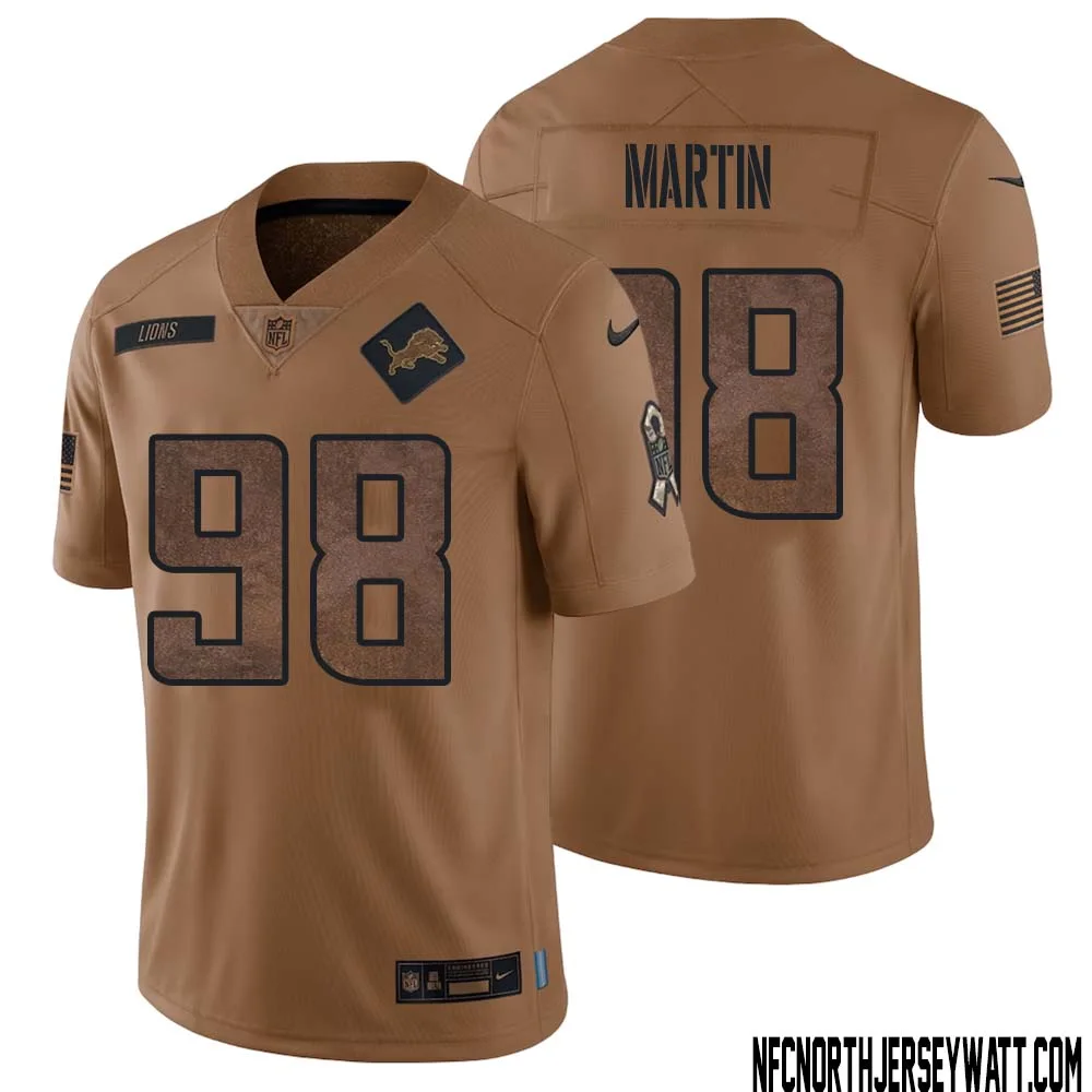 Brodric Martin No 98 Men Brown Detroit Lions 2023 Salute To Service Retired Player Limited Jersey